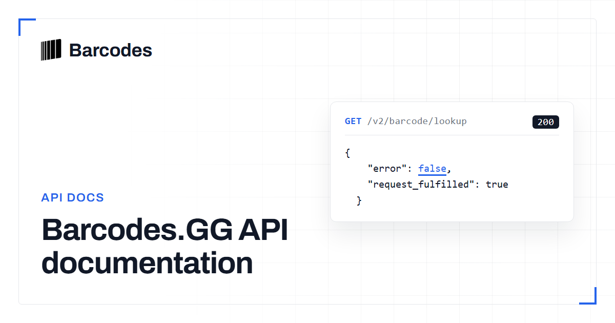 Barcode Scanner Library for Websites | Barcodes.GG API Docs