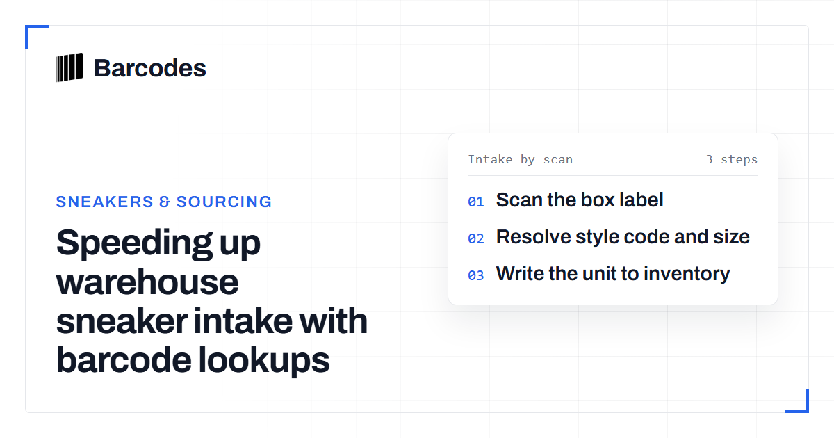 Cover: Speeding up warehouse sneaker intake with barcode lookups